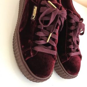 Burgundy Velvet Fenty Puma by Rihanna US Size 8.5